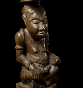 Ndop, scultura del re Shyam a Mbul a Ngoong, Congo, Kuba- Bushoong, 31 x 12